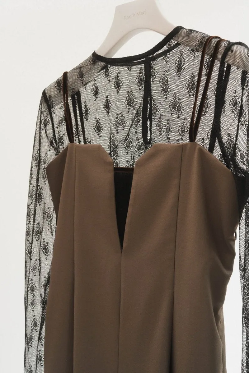 pattern lace all in one/khaki