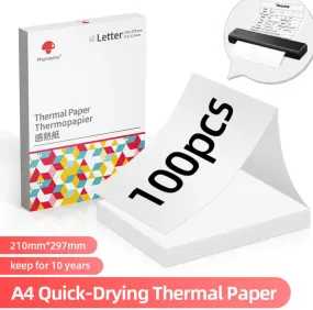 Phomemo A4 Paper Thermal Paper Multipurpose Printing Paper Compatible for Phomemo M08F and Brother PJ762 PJ763MFi