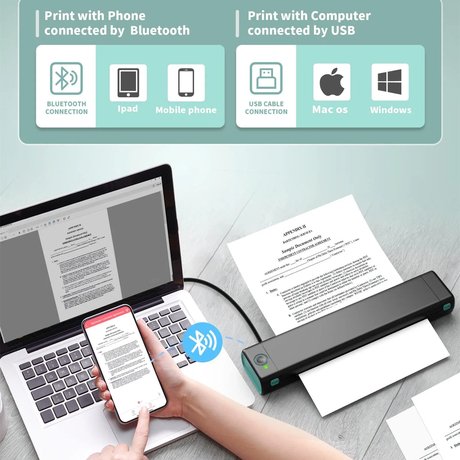 “Phomemo M08F A4 Portable Wireless Thermal Printer”