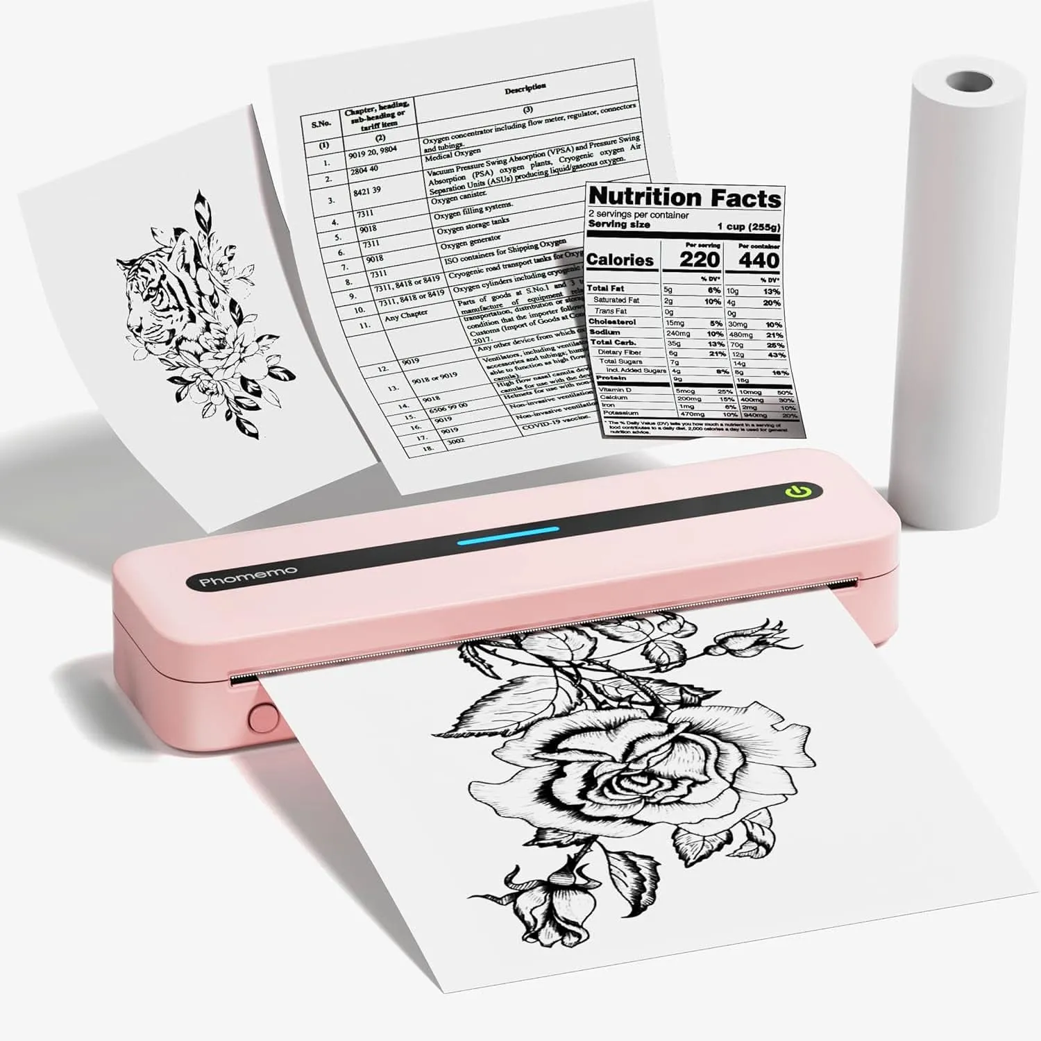 Phomemo Portable Printer,[Upgrade] M832 Inkless Printer,Bluetooth Portable Printers Wireless for Travel,8.5''x 11''Thermal Printer Support Multi Sizes for Home,Office,Car,Compatible with Phone &Laptop