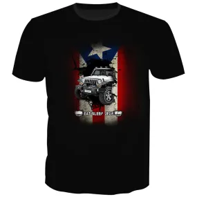 Puerto Rico Flag - Chest Print T-Shirt