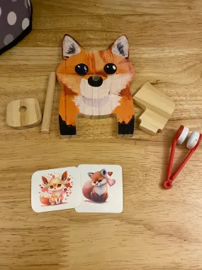 Red Fox Glasses Holder, wooden eyeglasses stand, Fox eyeglasses stand