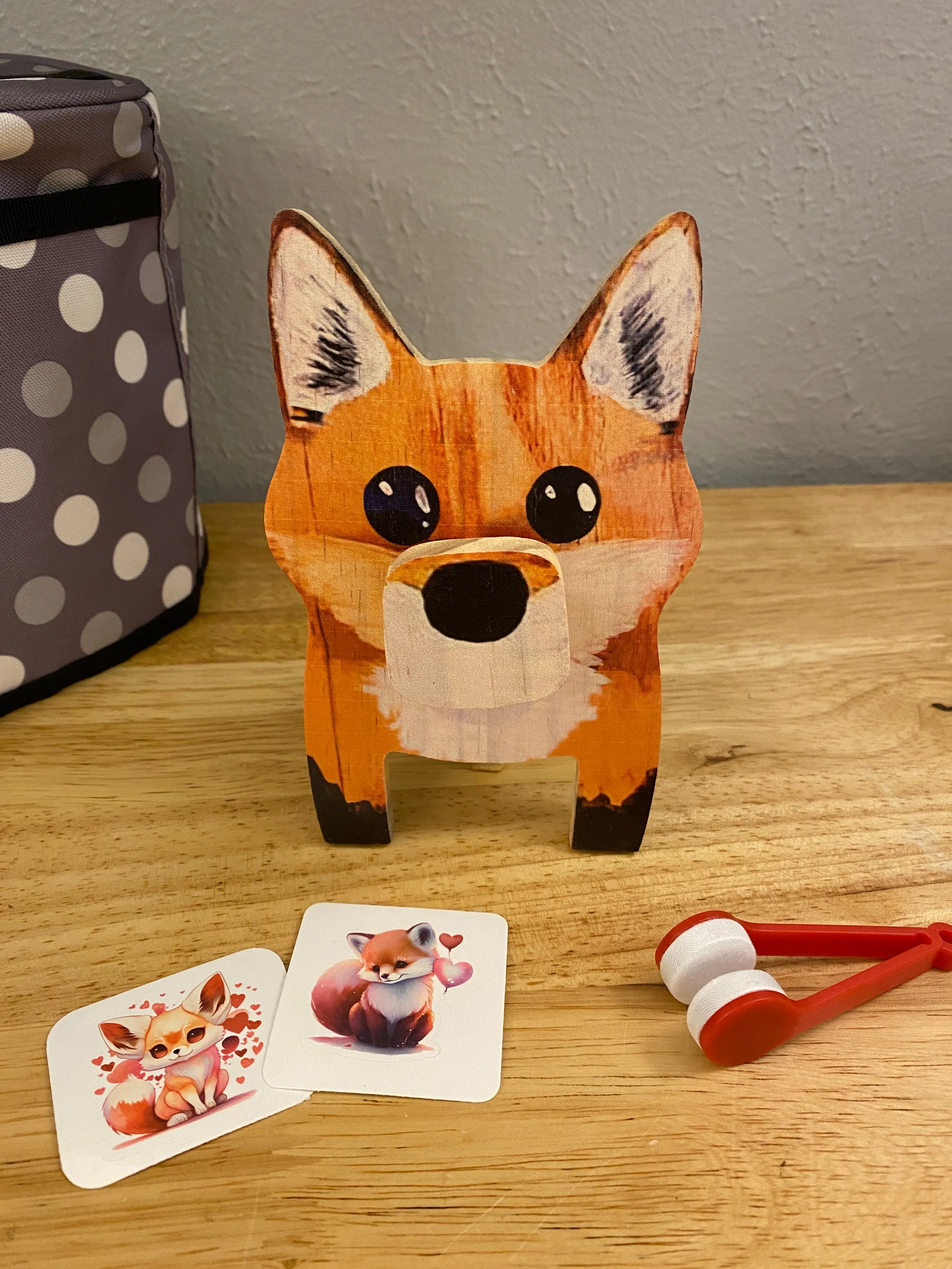 Red Fox Glasses Holder, wooden eyeglasses stand, Fox eyeglasses stand