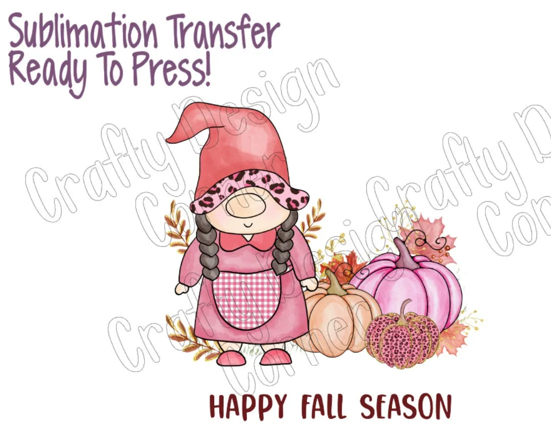 RTP Happy Fall Season Sublimation or clear Waterslide option