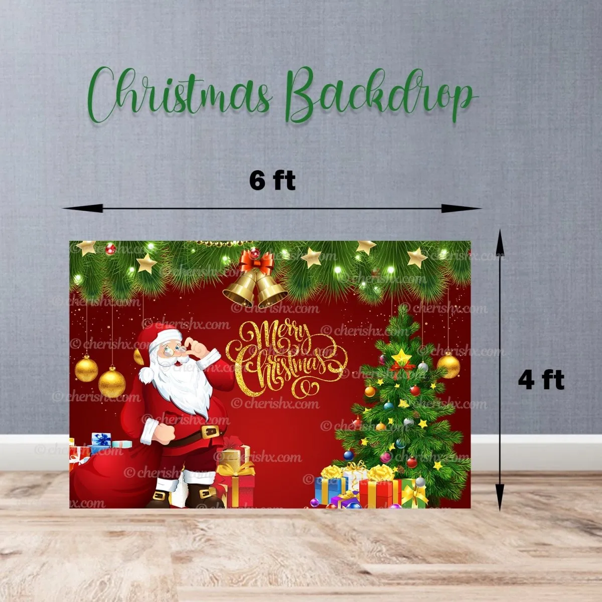 Santa Backdrop for Christmas Party - Flex banner