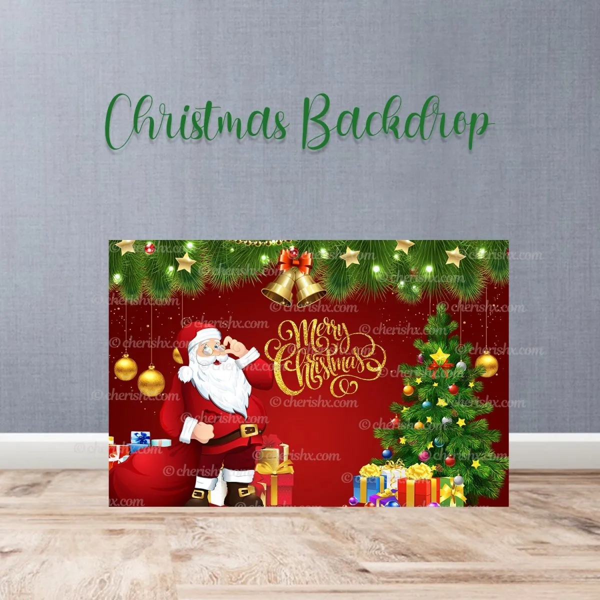 Santa Backdrop for Christmas Party - Flex banner