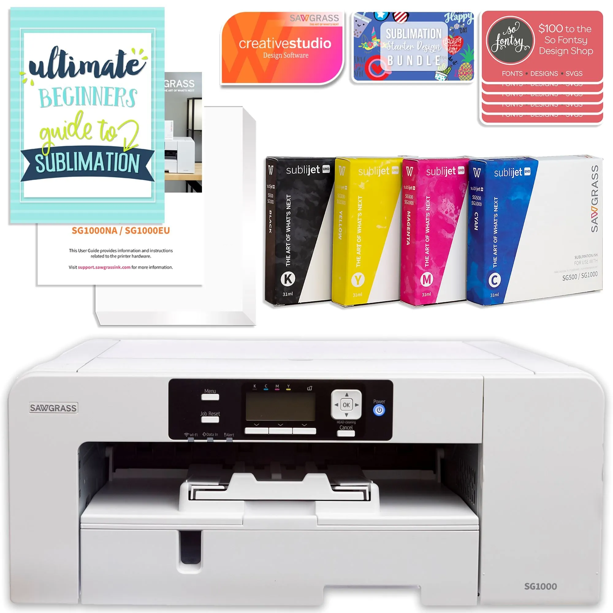 Sawgrass UHD Virtuoso SG1000 Sublimation Printer & Cameo 4 PRO 24" Bundle