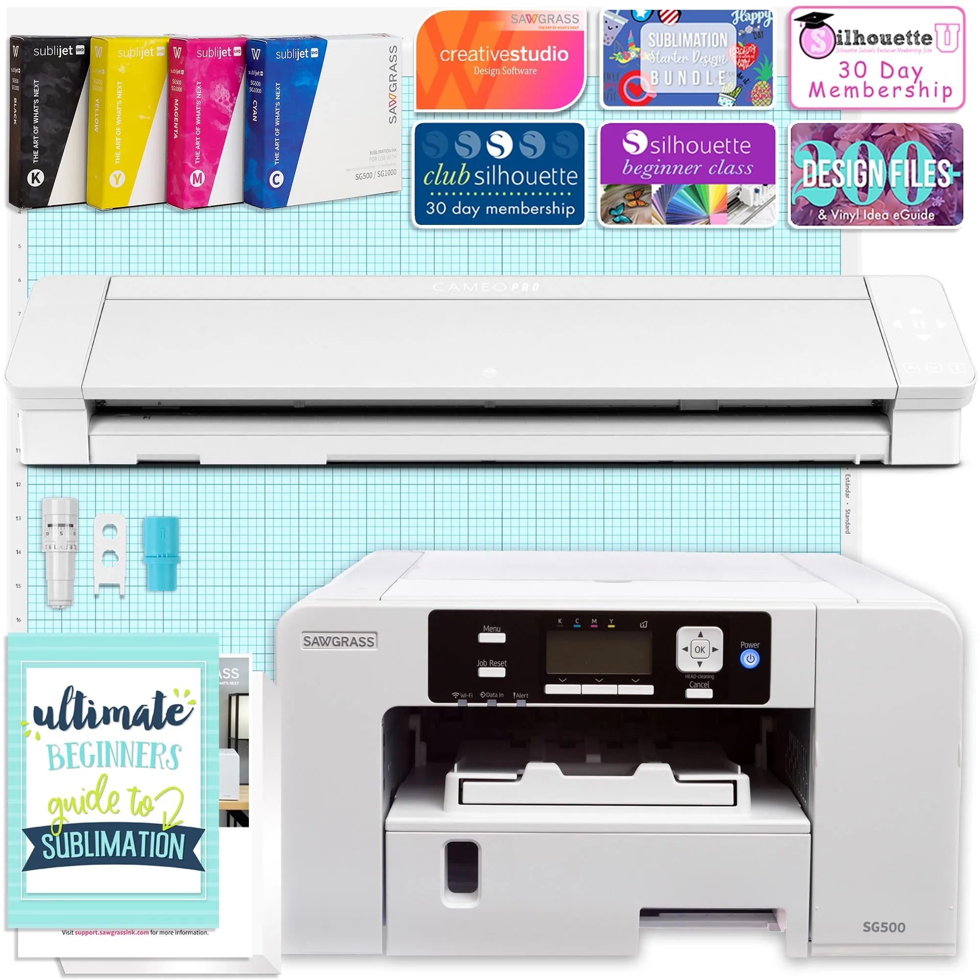 Sawgrass UHD Virtuoso SG500 Sublimation Printer & Cameo 4 PRO 24" Bundle