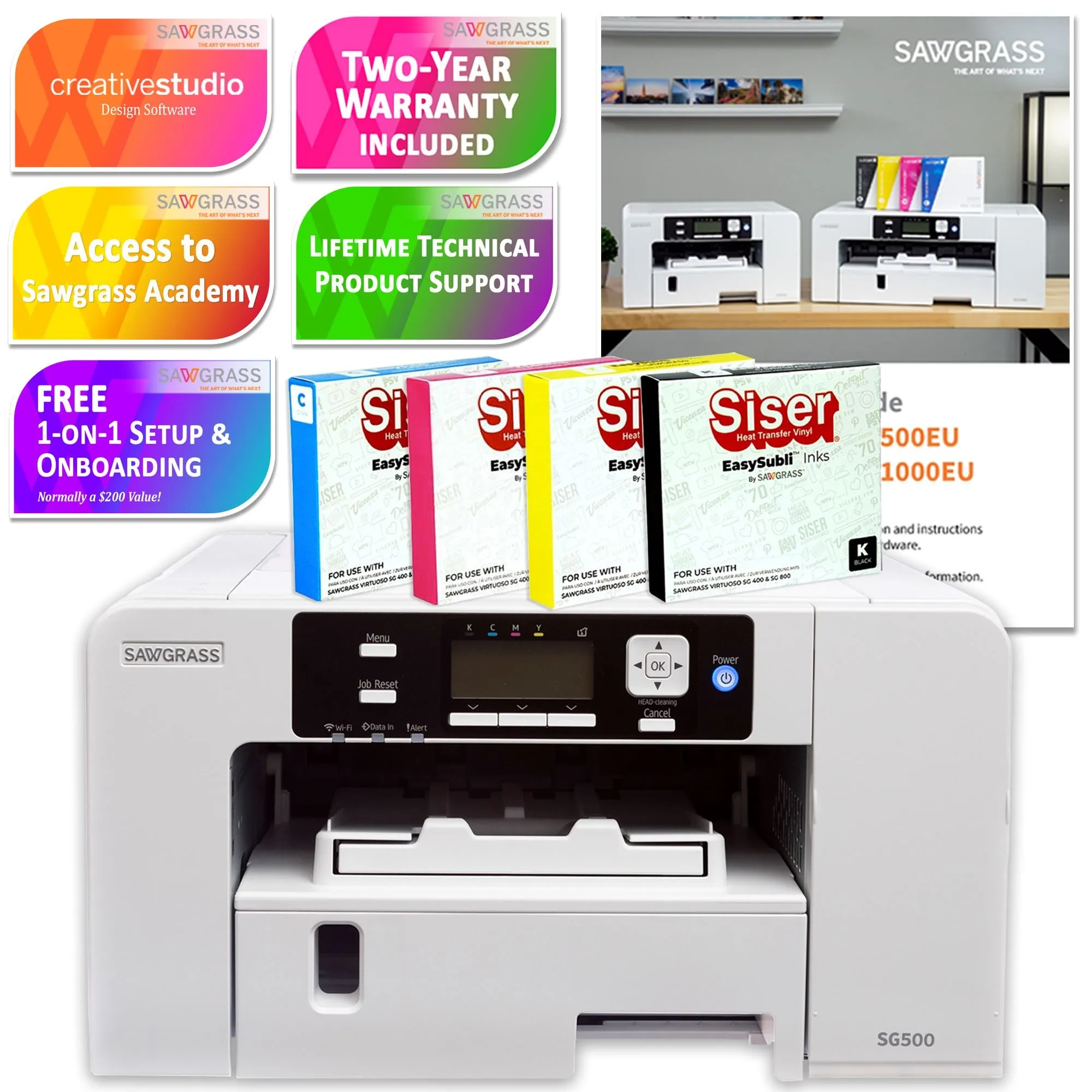 Sawgrass Virtuoso SG500 Sublimation Printer & Cameo 4 PRO 24" Bundle