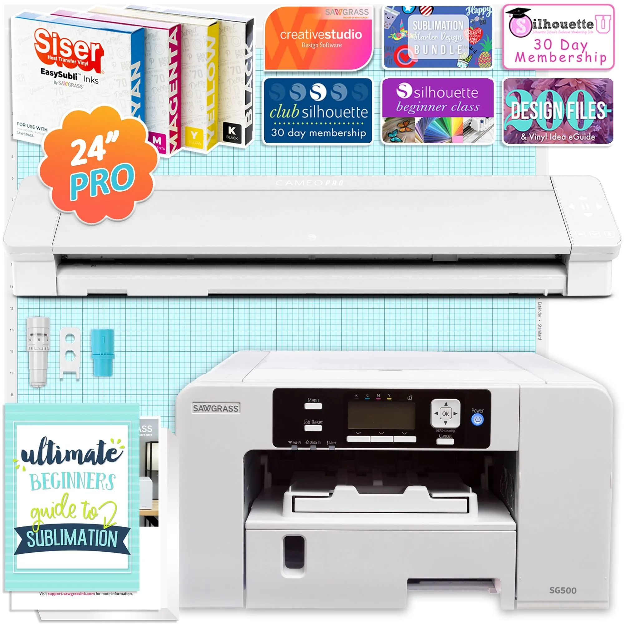 Sawgrass Virtuoso SG500 Sublimation Printer & Cameo 4 PRO 24" Bundle