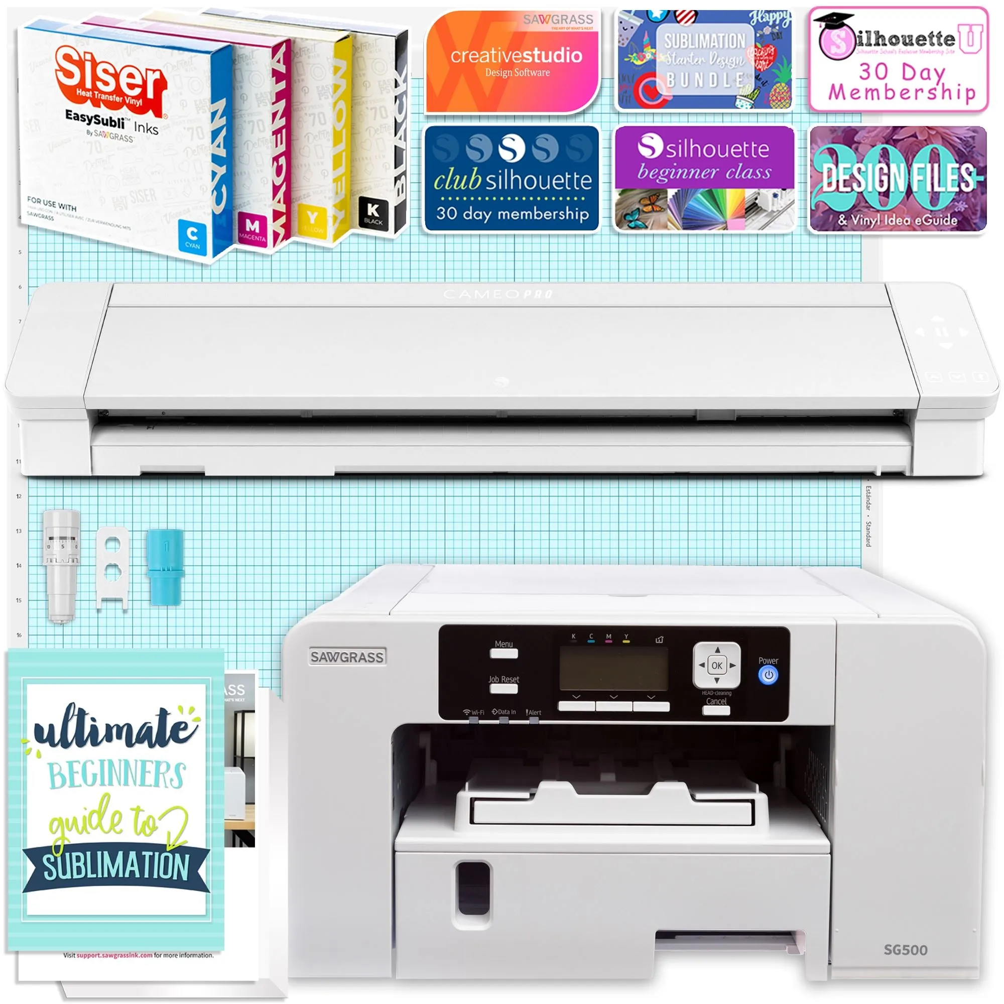 Sawgrass Virtuoso SG500 Sublimation Printer & Cameo 4 PRO 24" Bundle