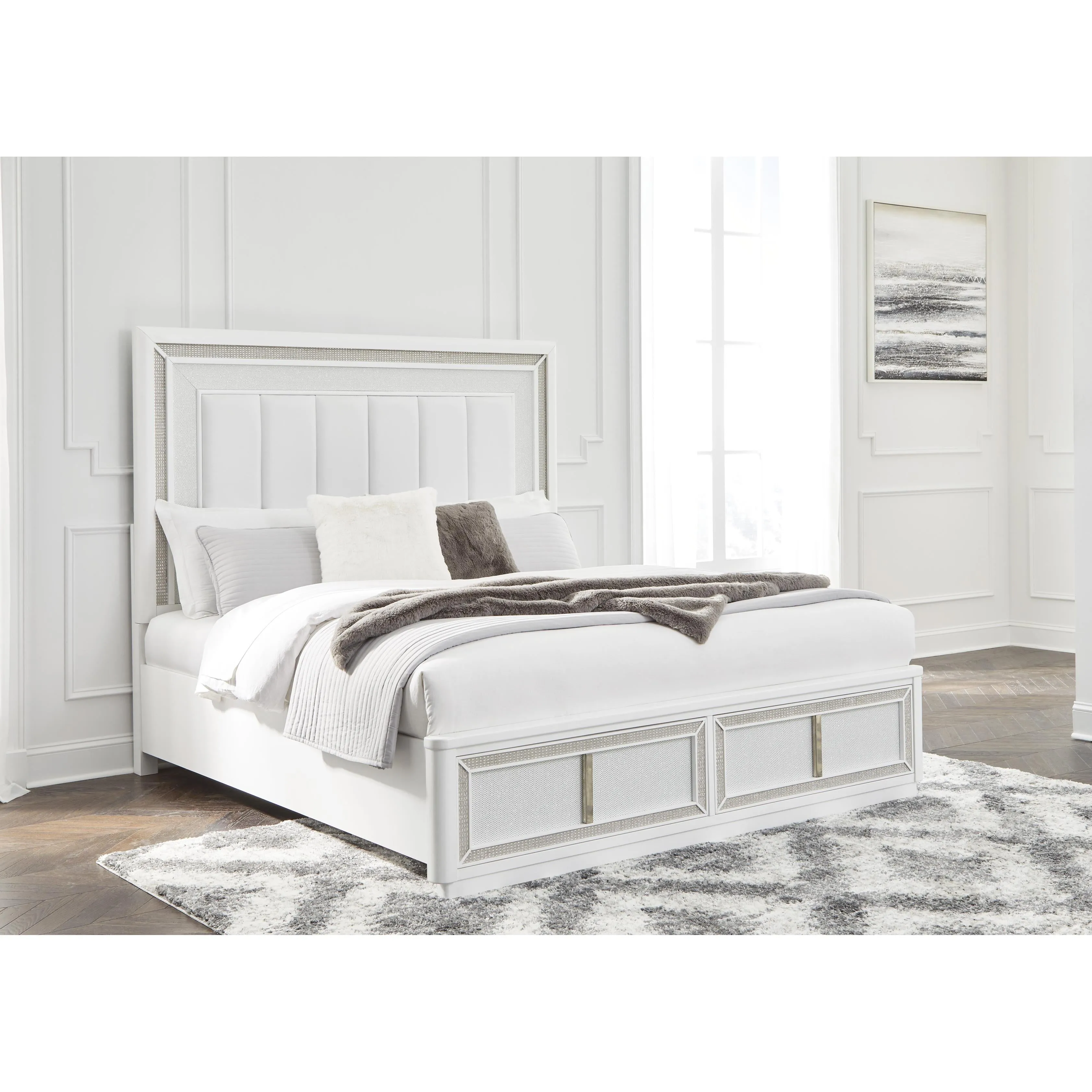 Signature Design by Ashley Chalanna California King Upholstered Panel Bed with Storage B822-58/B822-56S/B822-94