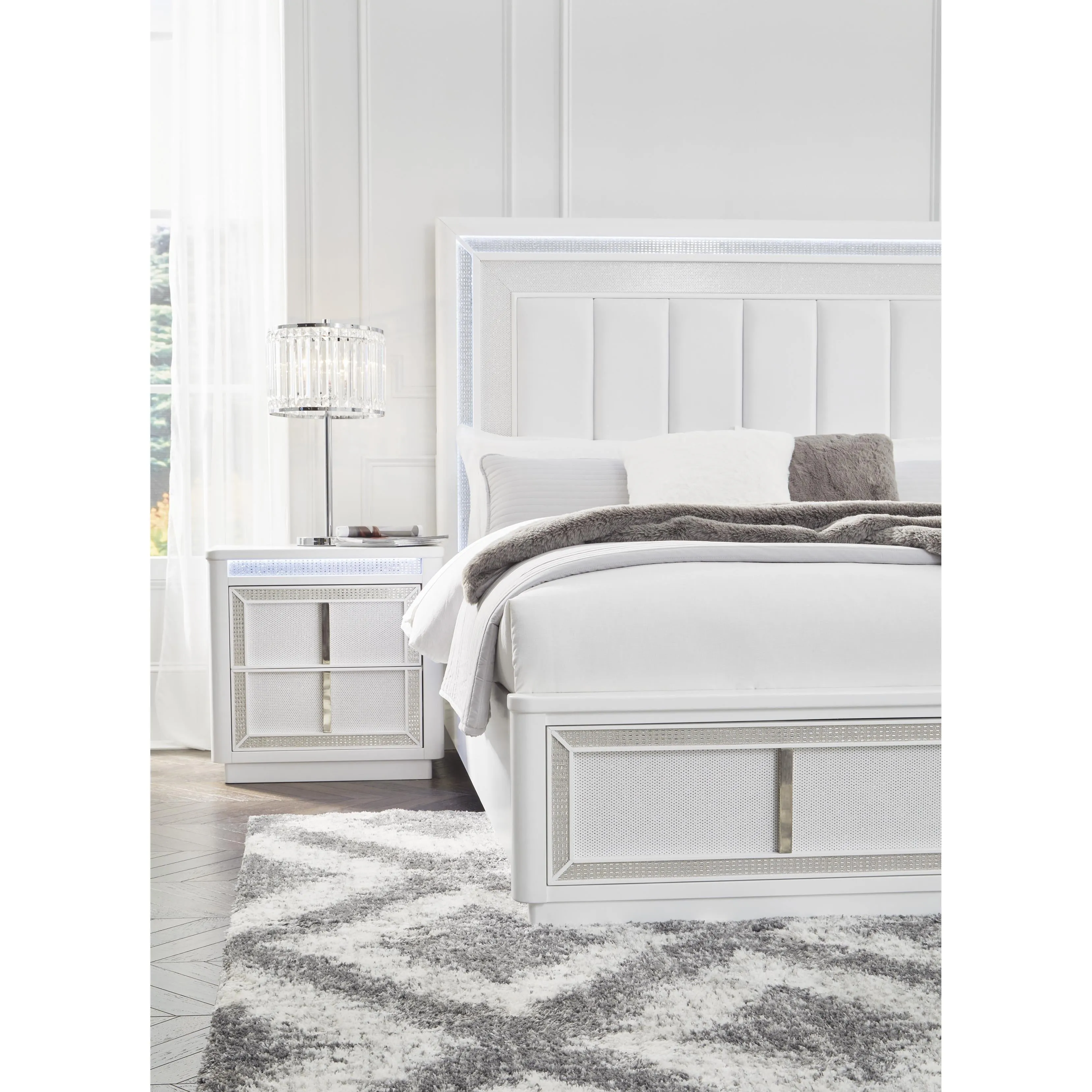 Signature Design by Ashley Chalanna California King Upholstered Panel Bed with Storage B822-58/B822-56S/B822-94