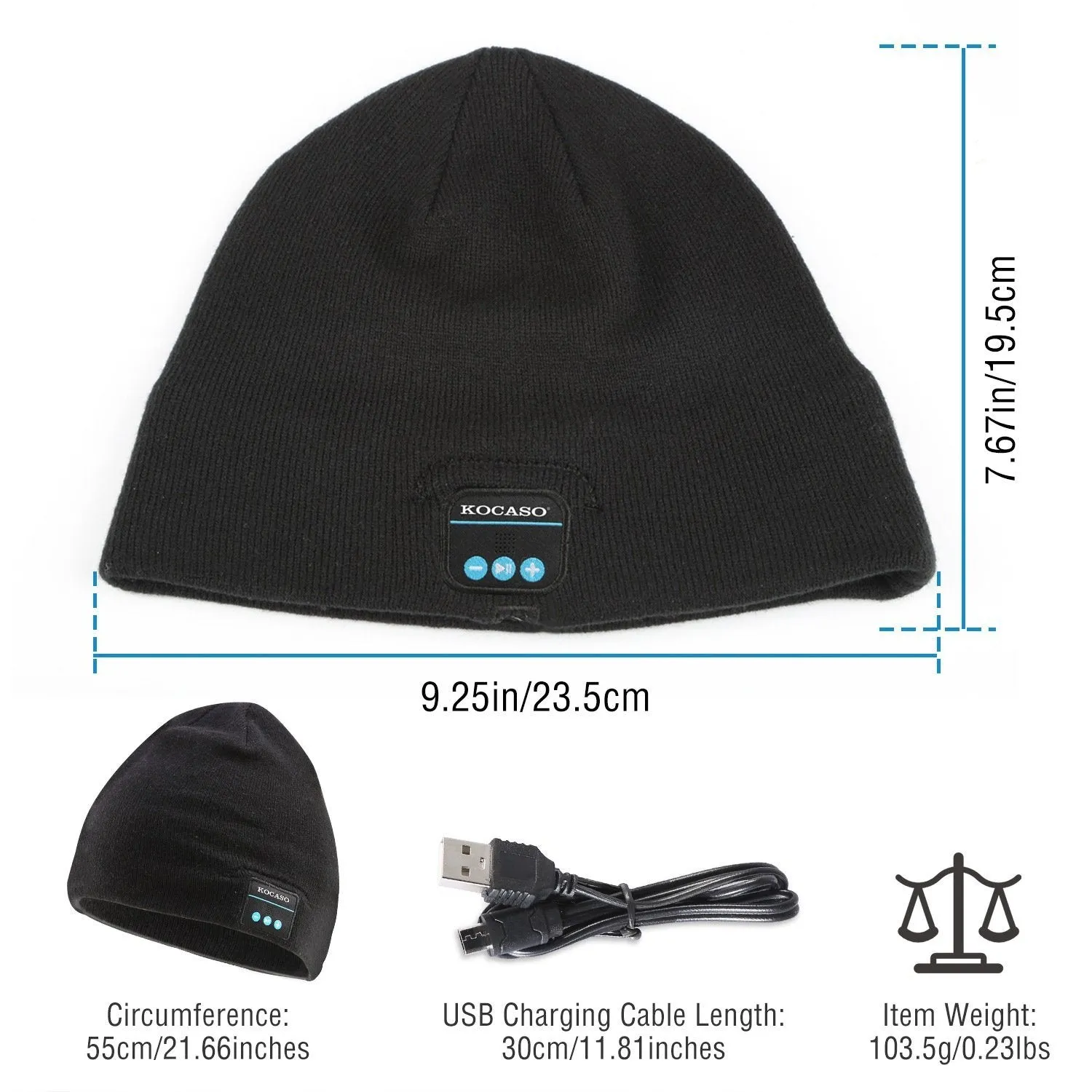 Soft Wireless Beanie Headphone Hat with V4.2 Noise Cancellation