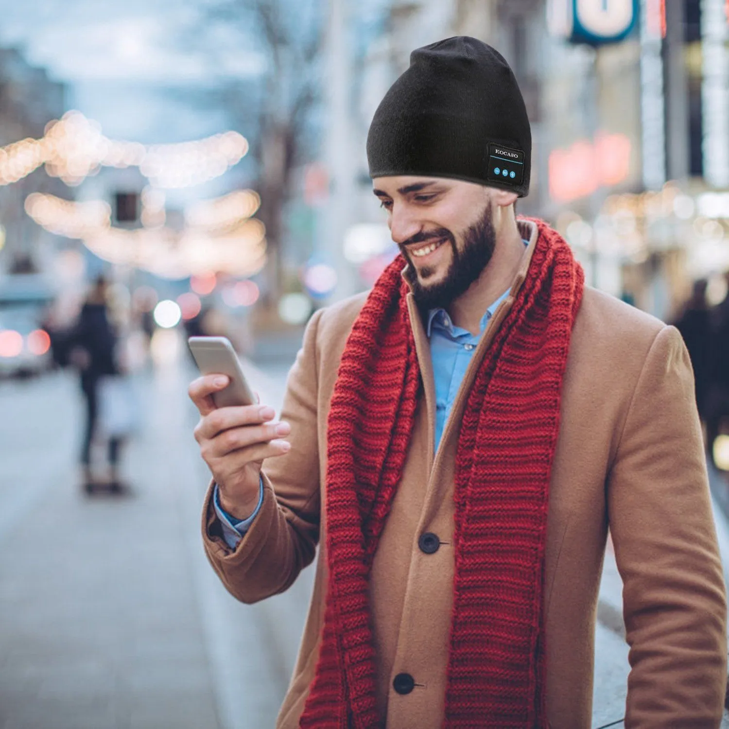 Soft Wireless Beanie Headphone Hat with V4.2 Noise Cancellation