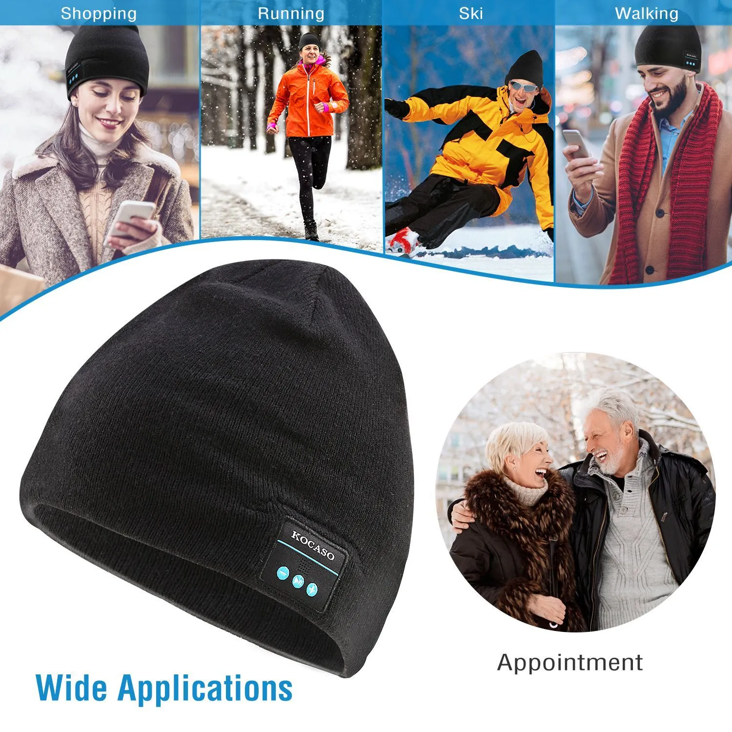 Soft Wireless Beanie Headphone Hat with V4.2 Noise Cancellation