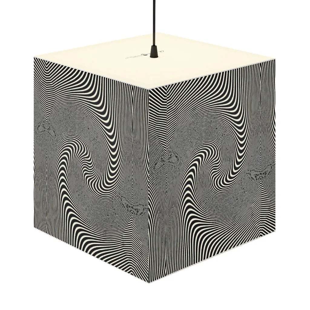 Style2- Hypnotic,Optical/Psychedelic Art Printed Square Cube Lamp/Contemporary/Modern/Trendy Light Feature/Home Decor Gifts, stackable