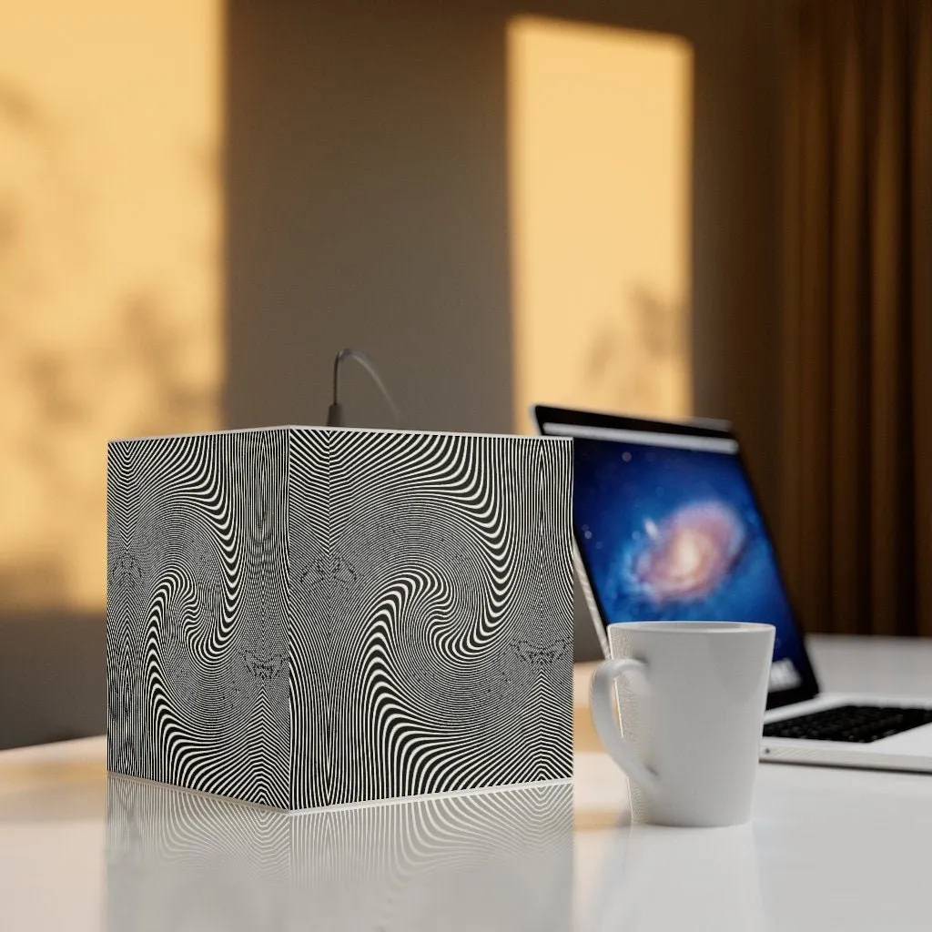 Style2- Hypnotic,Optical/Psychedelic Art Printed Square Cube Lamp/Contemporary/Modern/Trendy Light Feature/Home Decor Gifts, stackable