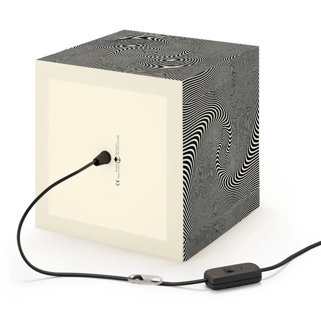 Style2- Hypnotic,Optical/Psychedelic Art Printed Square Cube Lamp/Contemporary/Modern/Trendy Light Feature/Home Decor Gifts, stackable