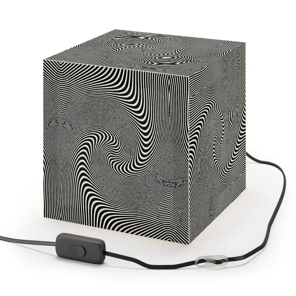 Style2- Hypnotic,Optical/Psychedelic Art Printed Square Cube Lamp/Contemporary/Modern/Trendy Light Feature/Home Decor Gifts, stackable