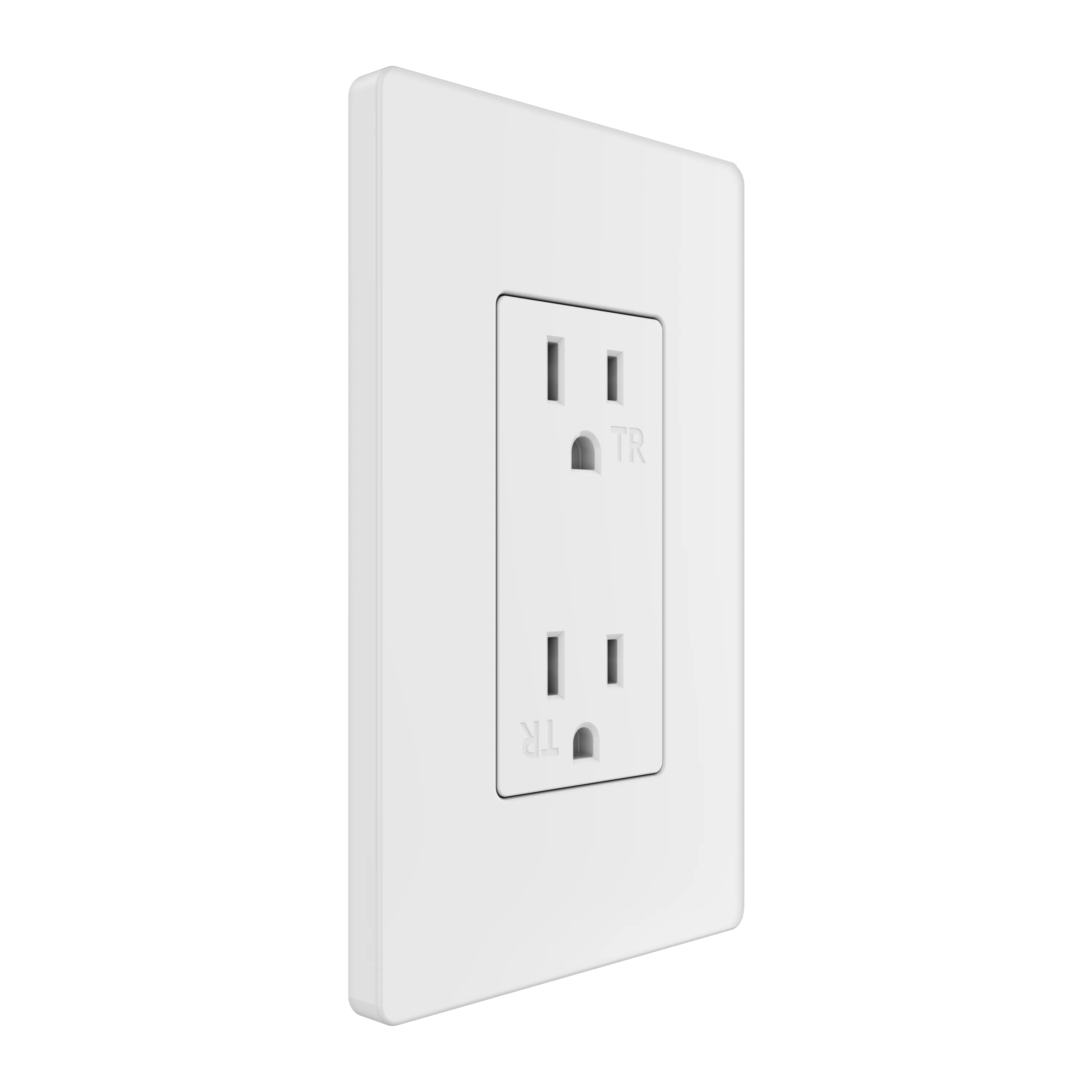 TAN-D0070W-S 1-Gang Decorator Screwless Wall Plate - White