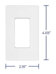 TAN-D0070W-S 1-Gang Decorator Screwless Wall Plate - White