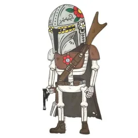 The Mandalorian: Day of the Dead Sticker - Fresh Prints of CT