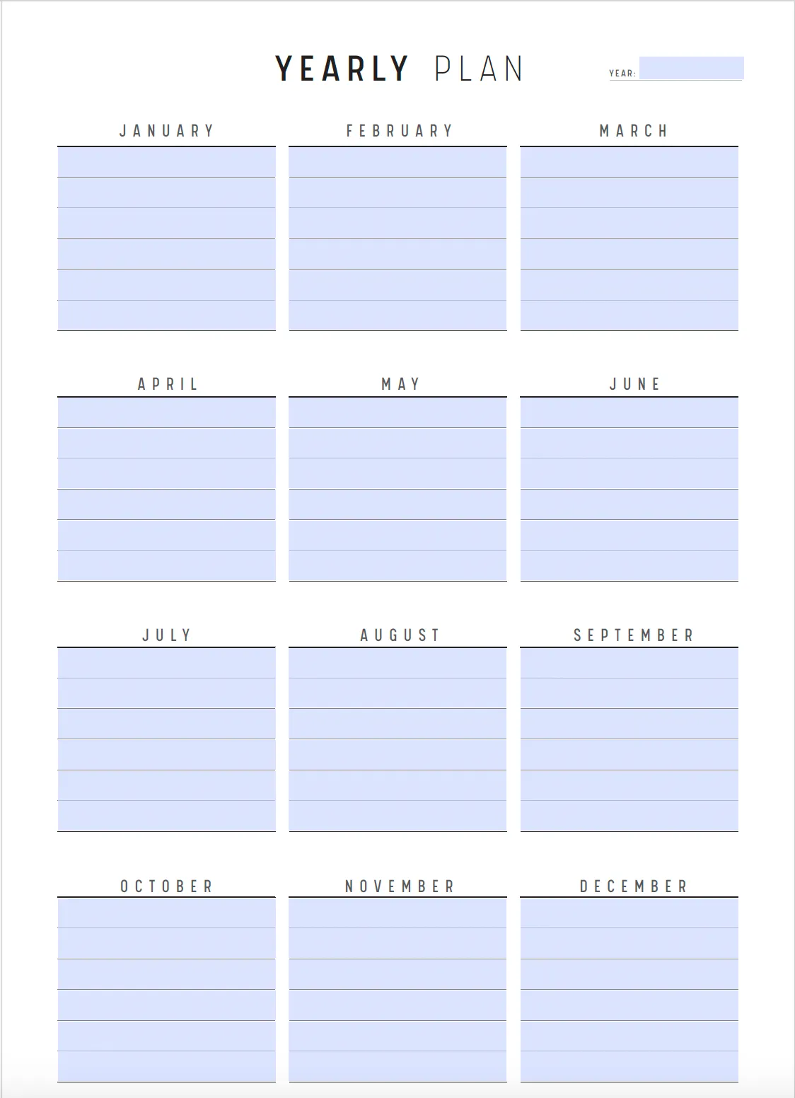 the Ultimate Yearly Goal Planner Printable - M179