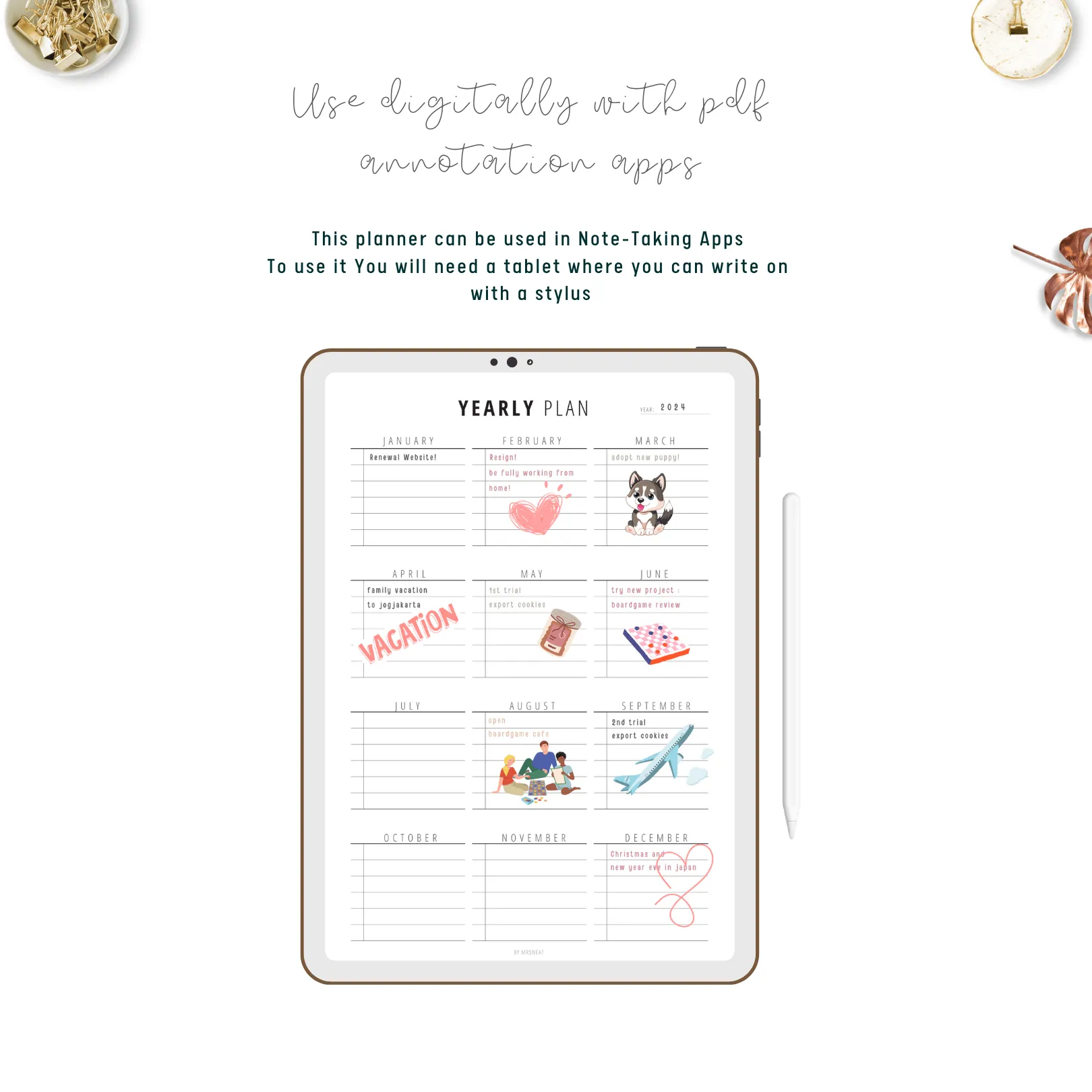 the Ultimate Yearly Goal Planner Printable - M179