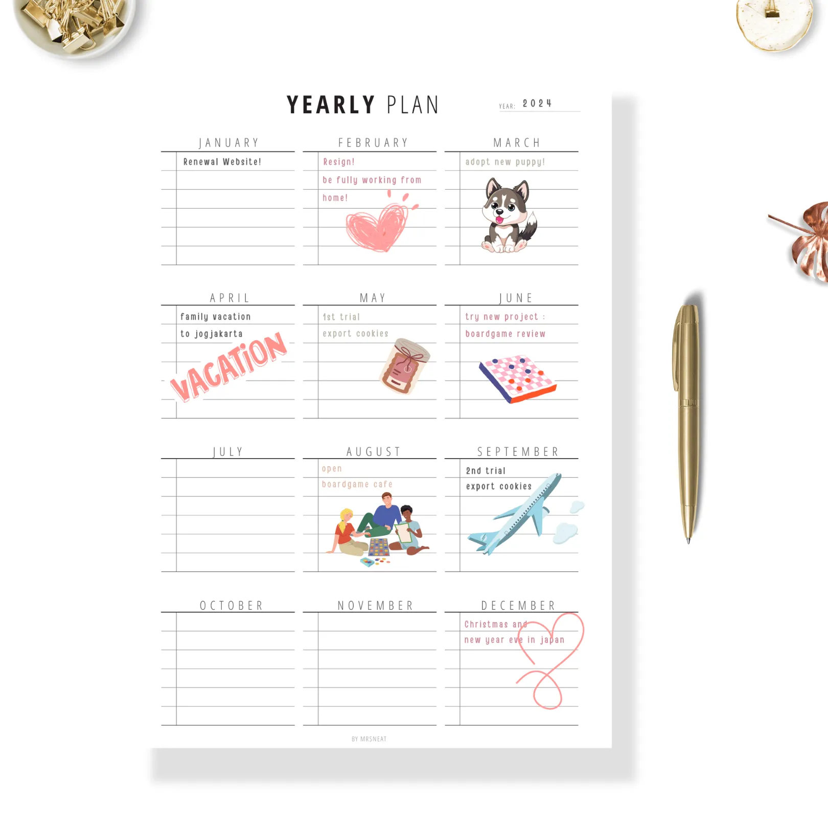 the Ultimate Yearly Goal Planner Printable - M179