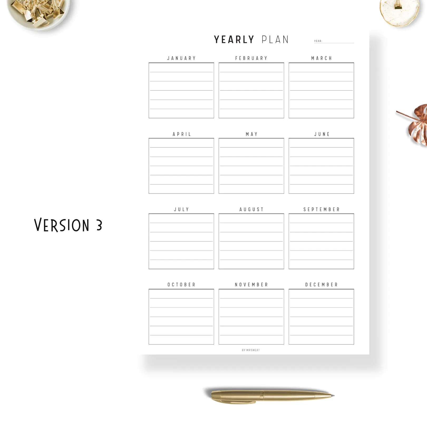 the Ultimate Yearly Goal Planner Printable - M179