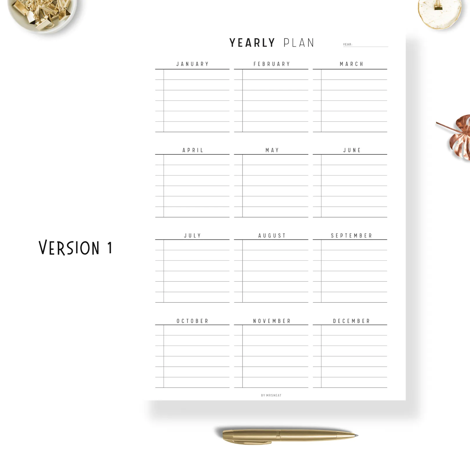 the Ultimate Yearly Goal Planner Printable - M179