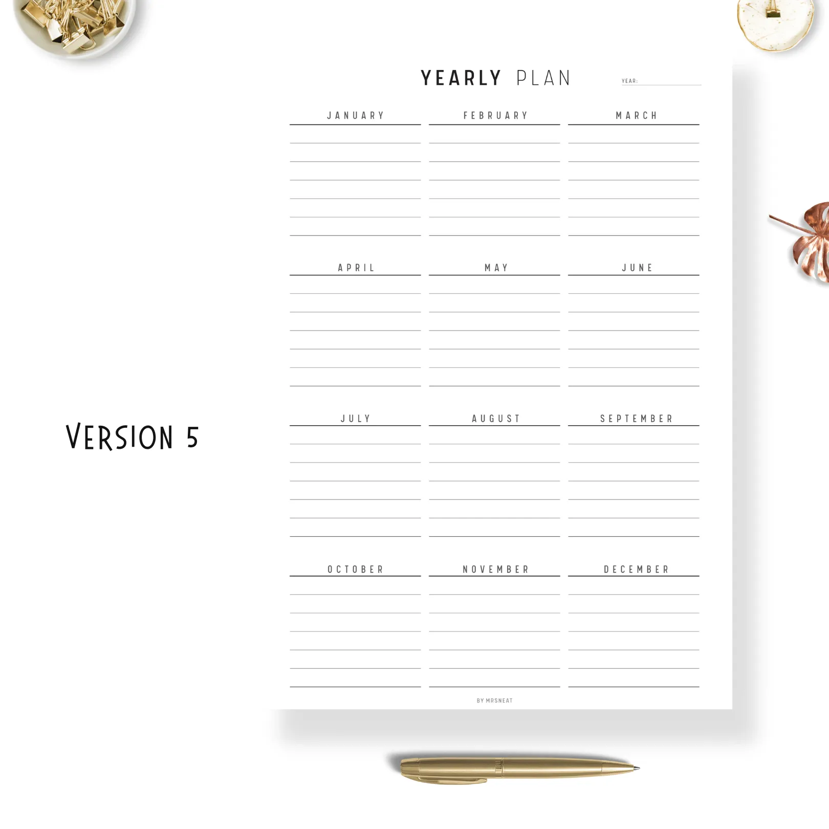 the Ultimate Yearly Goal Planner Printable - M179