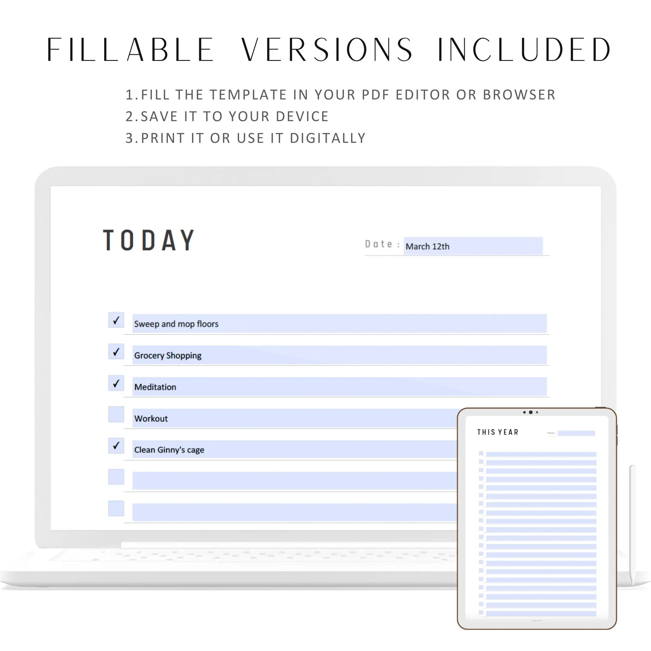 To Do List Planner Printable Bundle - M081