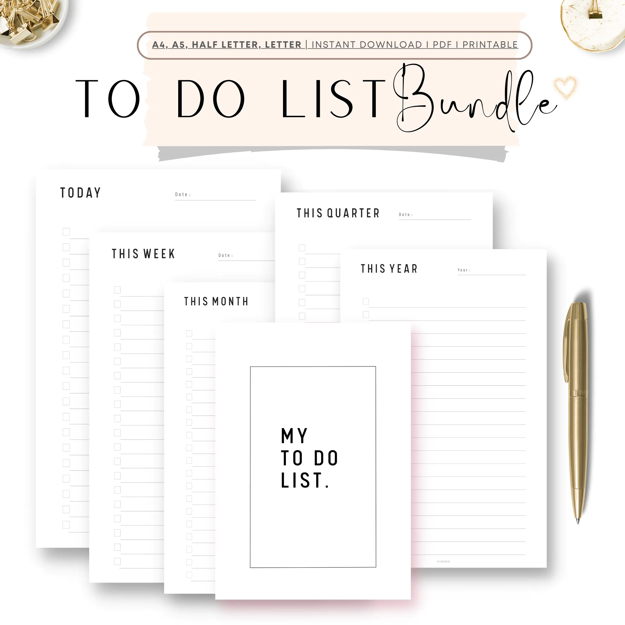 To Do List Planner Printable Bundle - M081