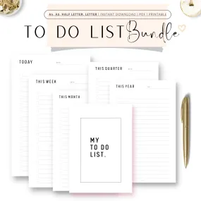 To Do List Planner Printable Bundle - M081