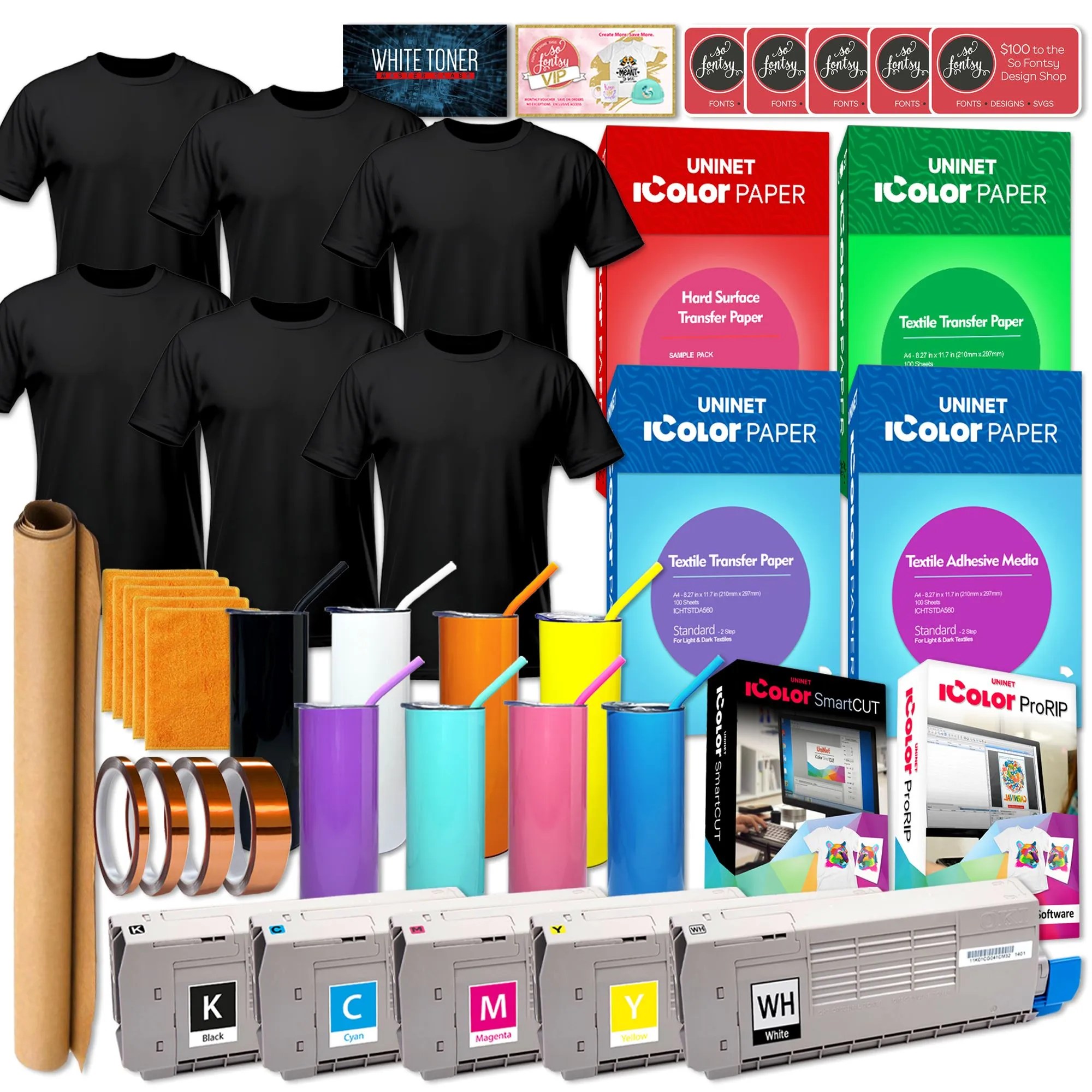 Uninet IColor 560 White Transfer Printer w/ Textile Bundle, $1044 Software