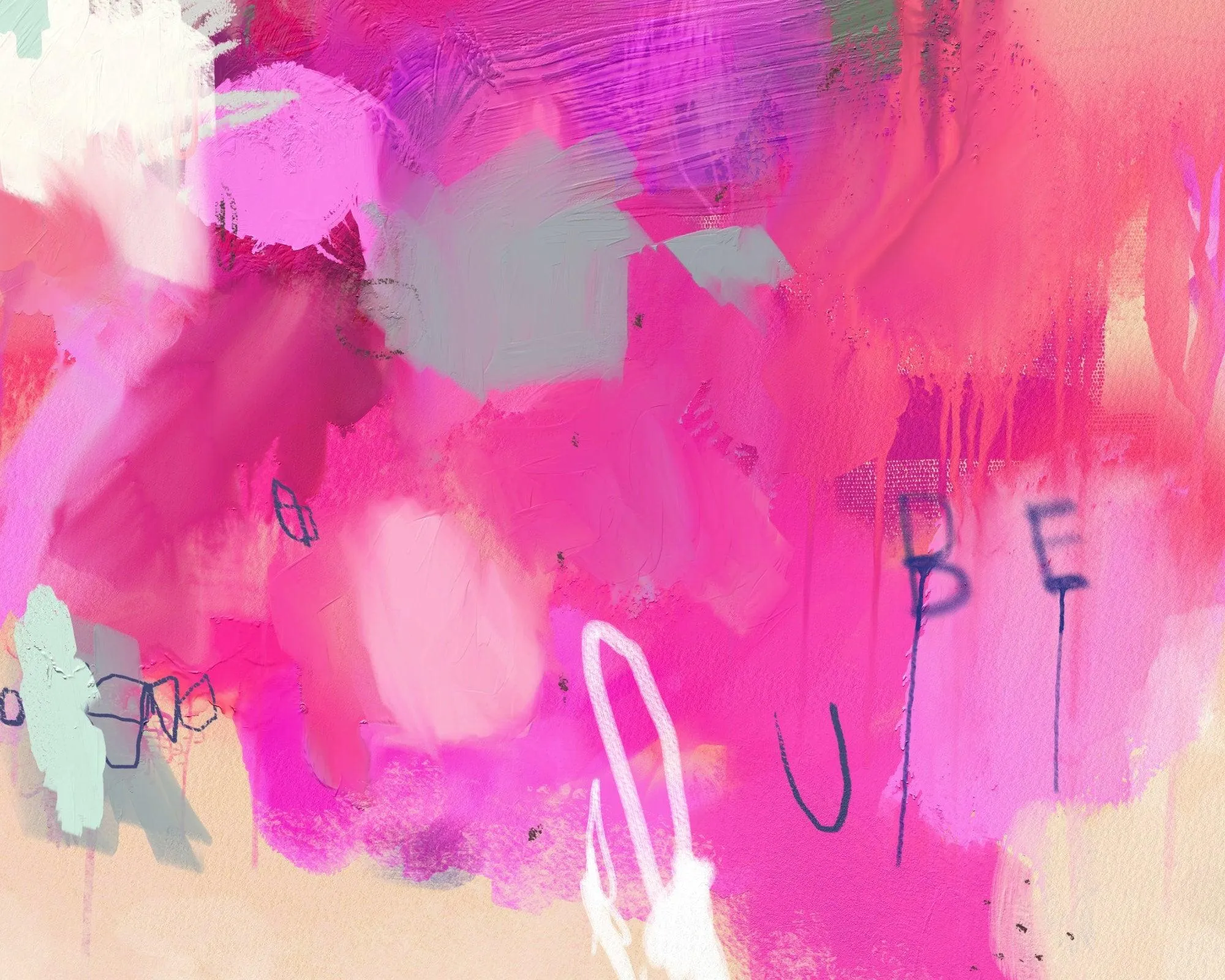 Urban street art Hot pink graffiti Abstract wall art, Wall Art Print, Abstract painting Digital download, Abstract vibrant painting