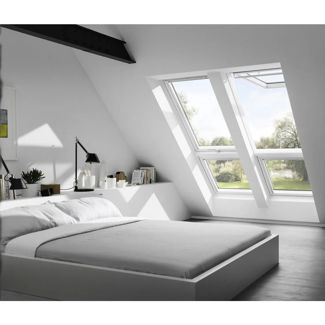 VELUX GPU CK04 0070 Maintenance Free Polyurethane Top-Hung Window (55 x 98 cm)