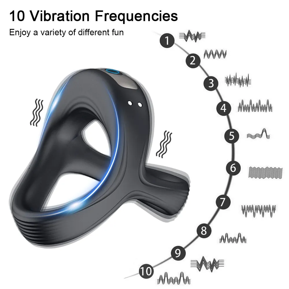 Vibrating Penis Ring Cock Ring for Man Delay Ejaculation Couple Rings Cockring Sex Toys for Men