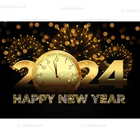 Watch 2024 Backdrop for New Year Party - Flex banner