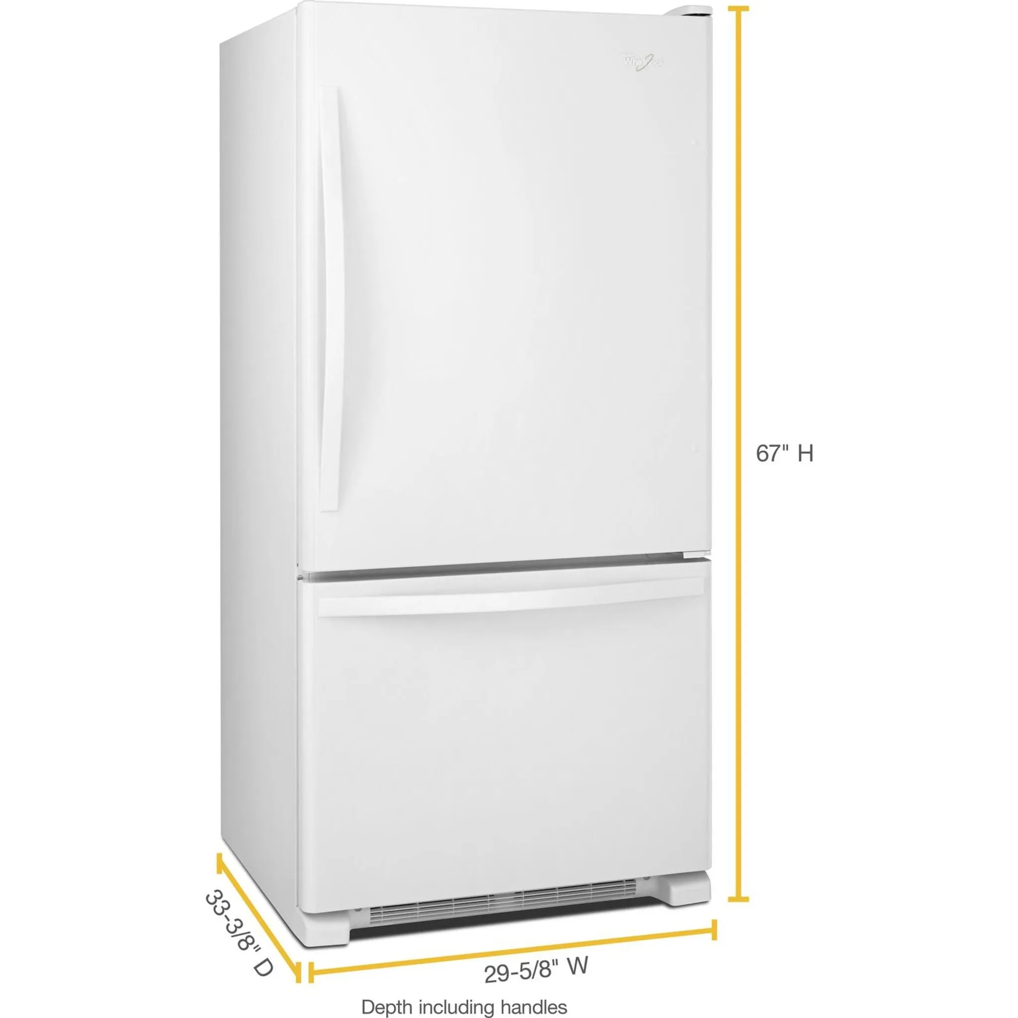Whirlpool Bottom Mount Fridge (WRB329DFBW) - White
