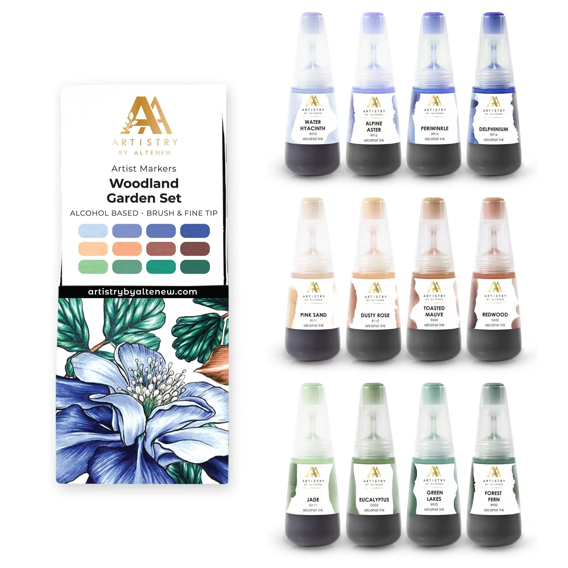 Woodland Garden Artist Alcohol Markers Set & Alcohol Ink Bundle