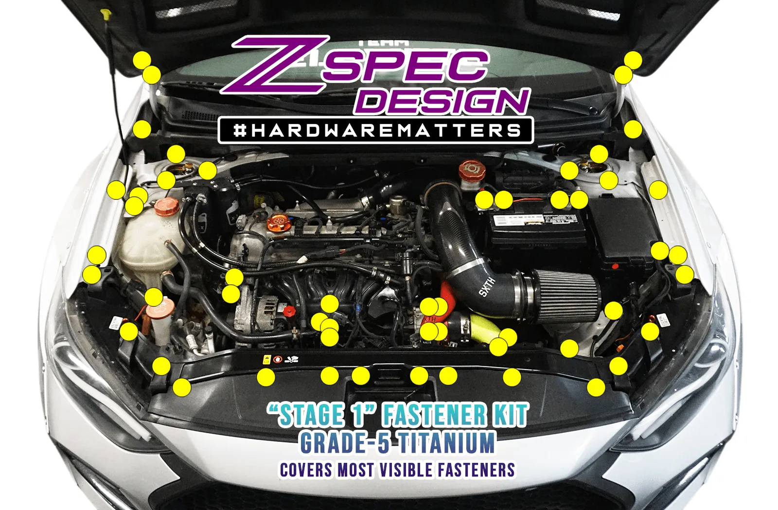 ZSPEC Dress Up Bolts® Fastener Kit for '17-18 Hyundai Elantra Door-Jams Area, Titanium