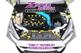 ZSPEC "Stage 2" Dress Up Bolts® Fastener Kit for Ford Focus RS & ST, Stainless & Billet