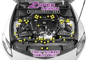 ZSPEC "Stage 2" Dress Up Bolts® Hardware Kit for Nissan Z RZ34, Stainless & Billet