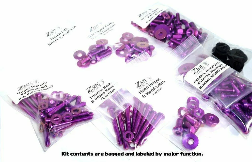 ZSPEC "Stage 2" Dress Up Bolts®/Fastener Kit for '03-'08 Nissan 350z DE & HR, Titanium
