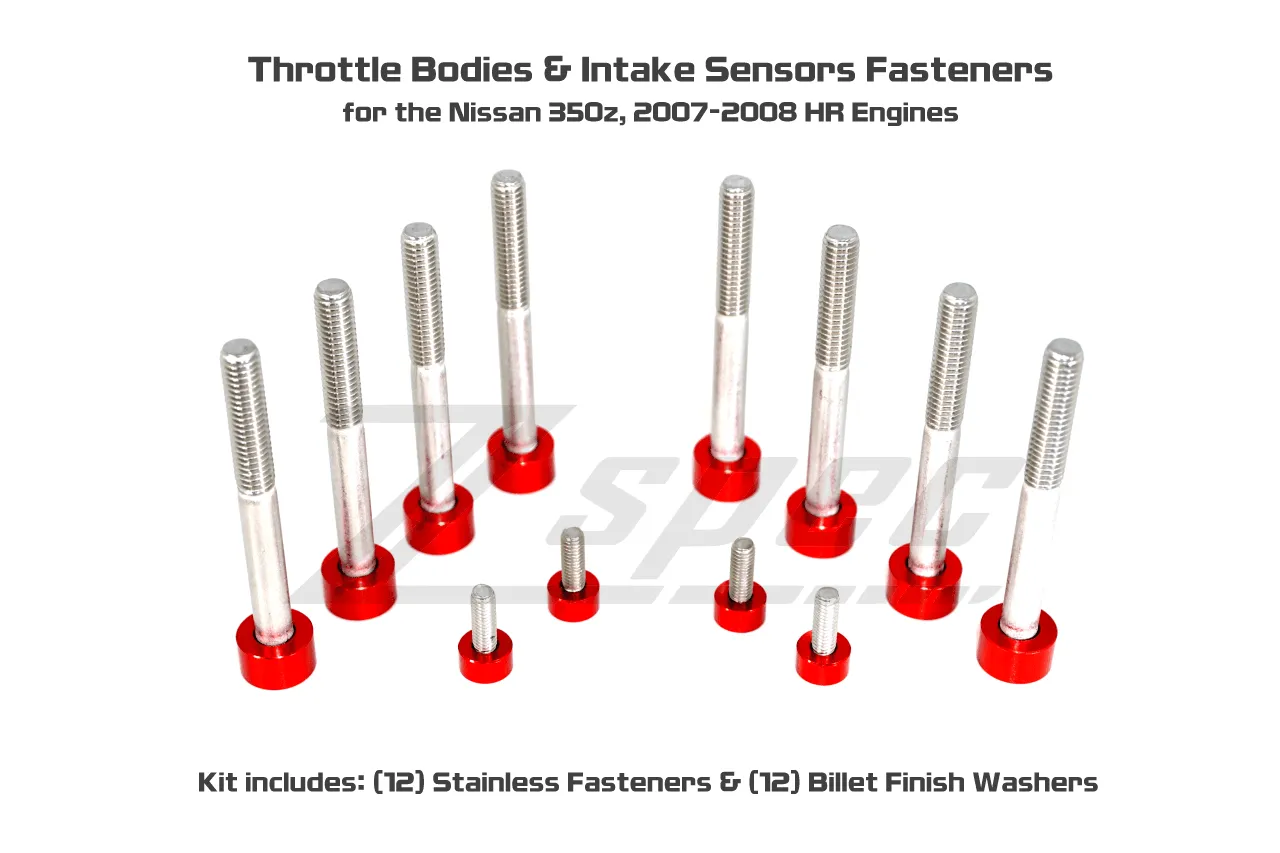 ZSPEC Throttle Bodies & Airflow Sensors Fasteners for Nissan 350z HR, Stainless & Billet
